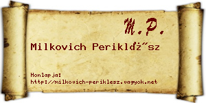 Milkovich Periklész névjegykártya
